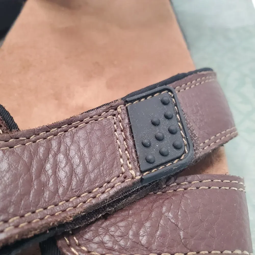 Dr Scholls Mens Sz 13 Memory Foam Cool Fit Zachary Comfort Sandals Brown Leather